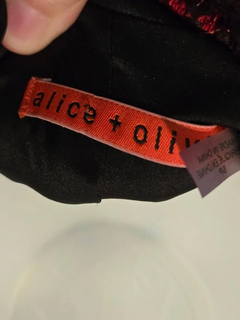 Alice + Olivia Kidman Metallic Red Tweed Jacket Size Small